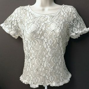 Ann Taylor LOFT Lace Top Petite Small